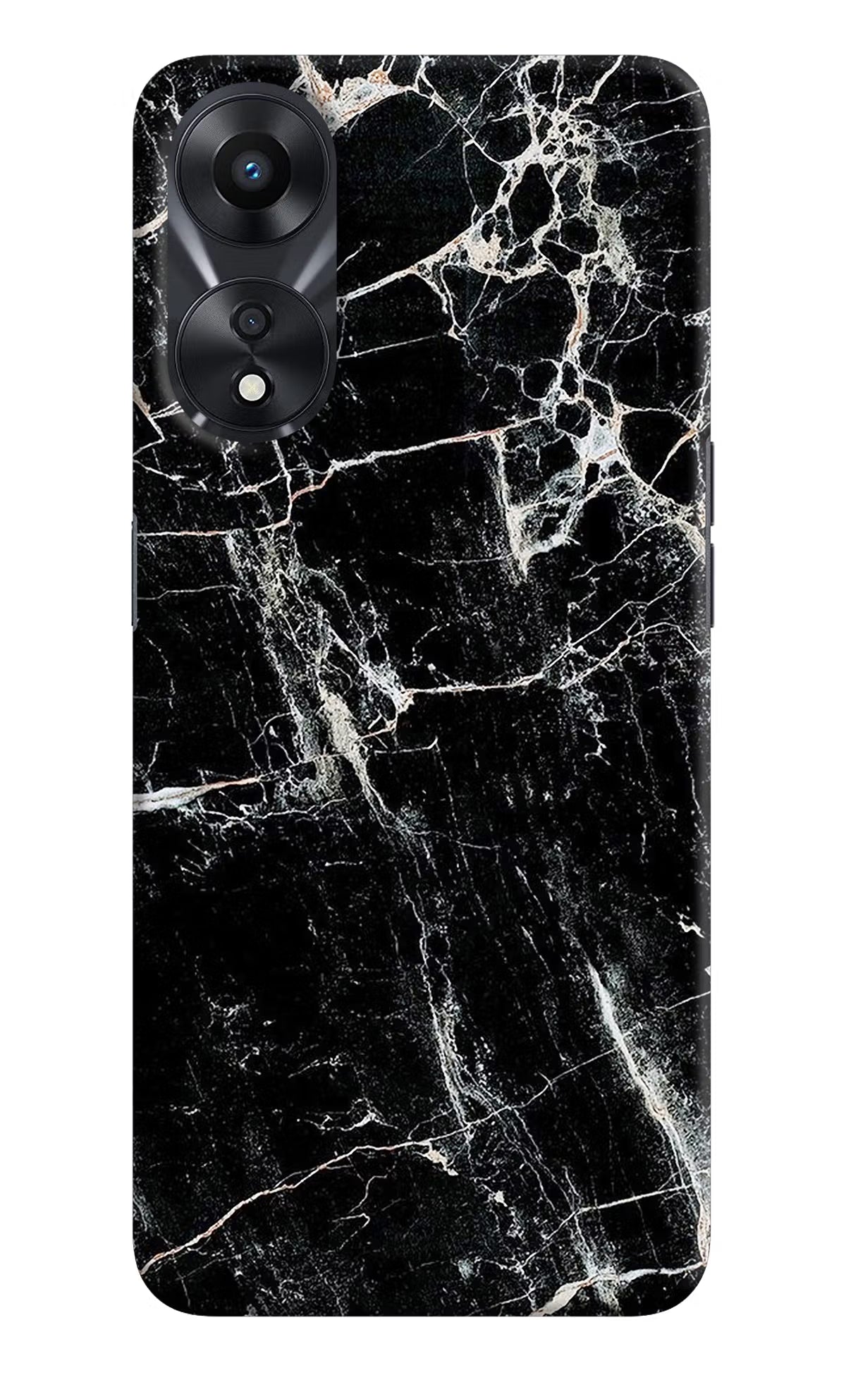 Black Marble Texture Oppo A78 5G Hard Case Back Cover by Casekaro