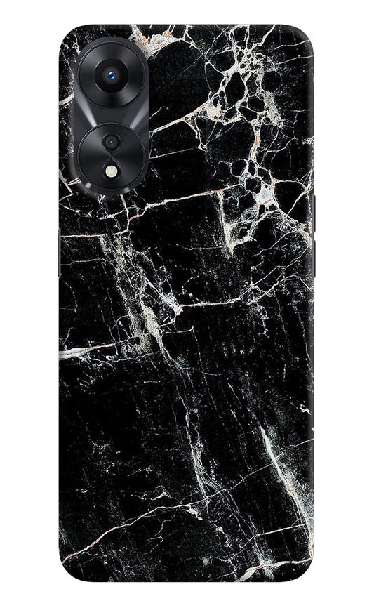 Black Marble Texture Oppo A78 5G Hard Case Back Cover by Casekaro