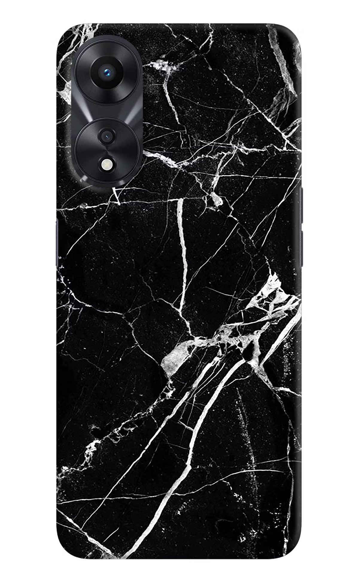 Black Marble Pattern Oppo A78 5G Hard Case Back Cover by Casekaro