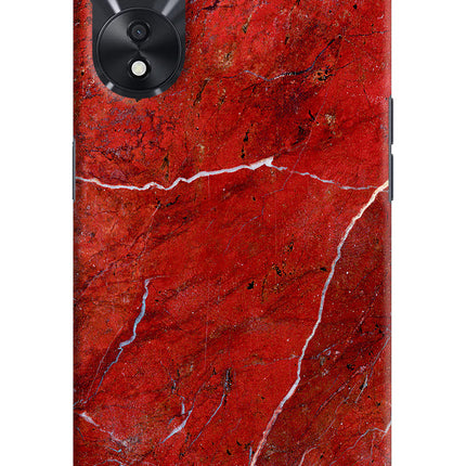 Red Marble Design Oppo A78 5G Hard Case Back Cover by Casekaro