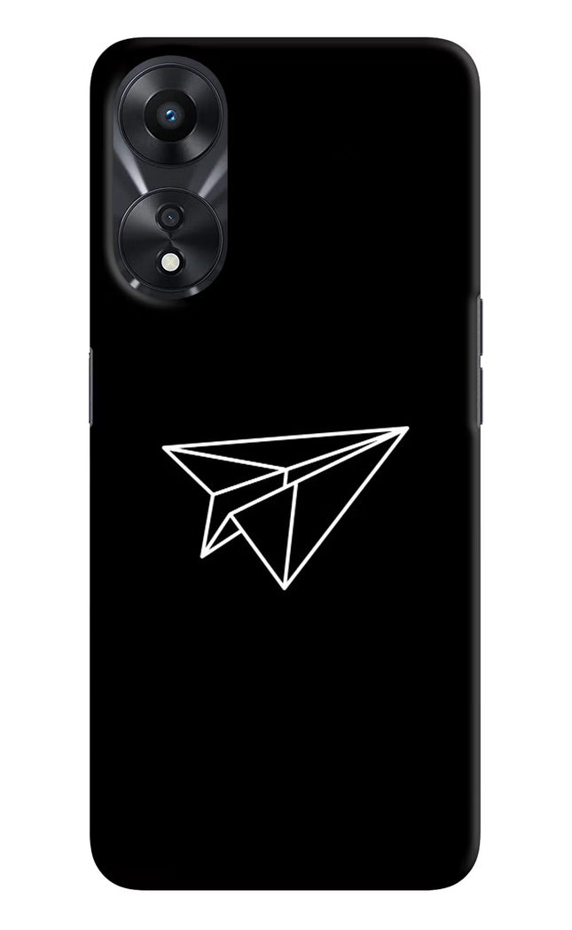 Paper Plane White Oppo A78 5G Hard Case Back Cover by Casekaro
