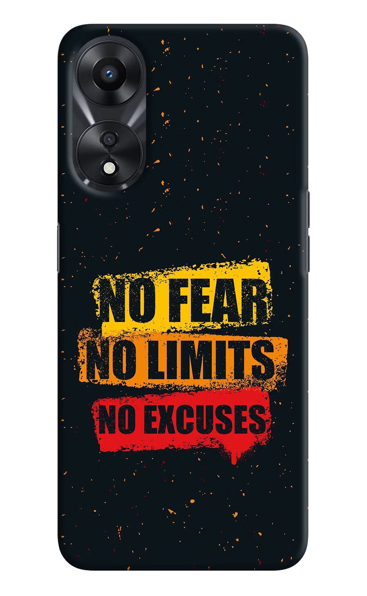 No Fear No Limits No Excuse Oppo A78 5G Hard Case Back Cover by Casekaro