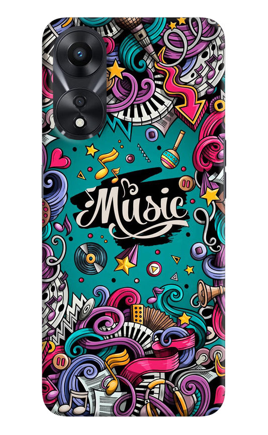 Music Graffiti Oppo A78 5G Hard Case Back Cover by Casekaro