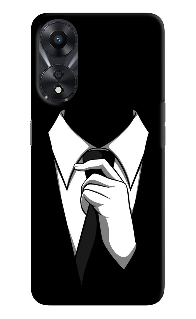 Black Tie Oppo A78 5G Hard Case Back Cover by Casekaro