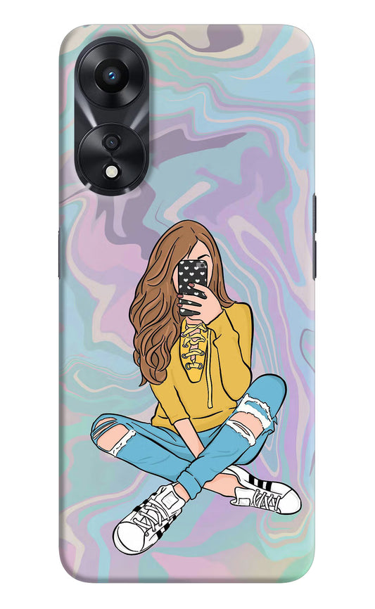 Selfie Girl Oppo A78 5G Hard Case Back Cover by Casekaro