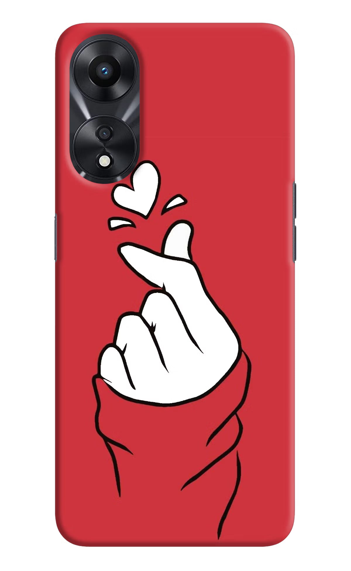 Korean Love Sign Oppo A78 5G Hard Case Back Cover by Casekaro