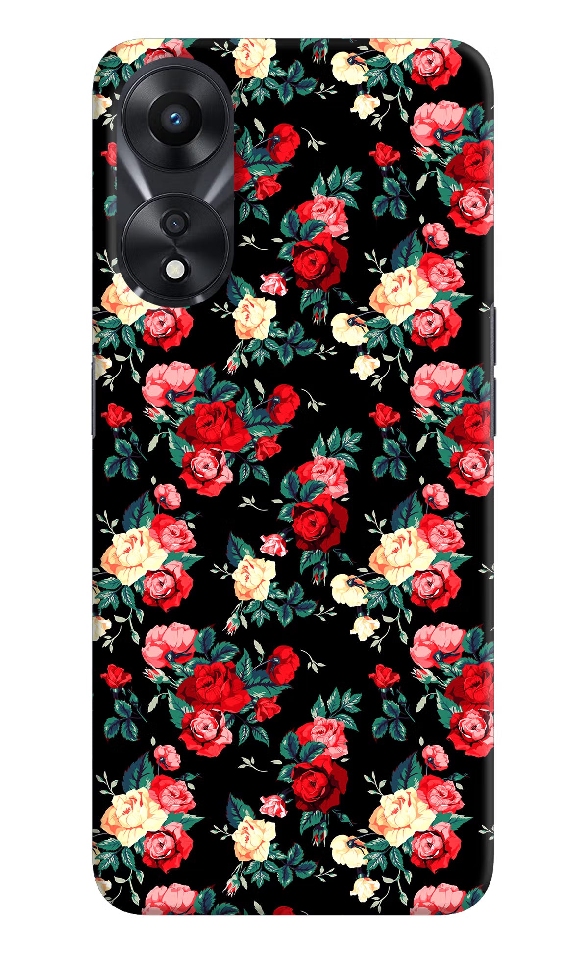 Rose Pattern Oppo A78 5G Hard Case Back Cover by Casekaro