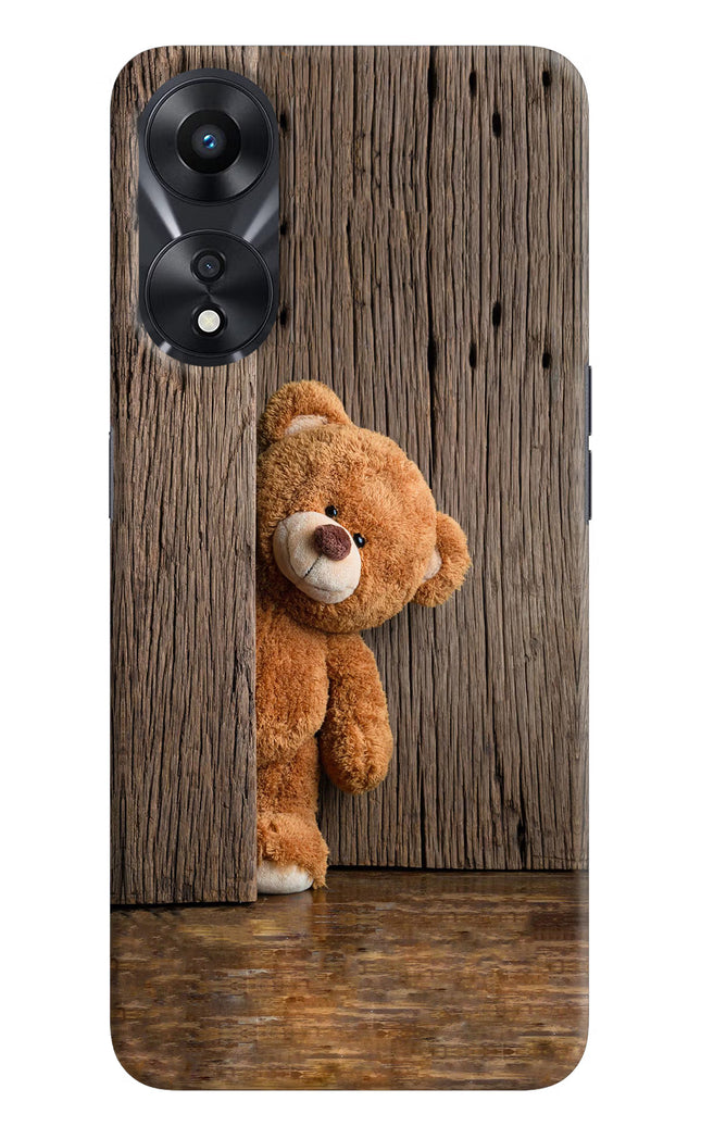 Teddy Wooden Oppo A78 5G Hard Case Back Cover by Casekaro