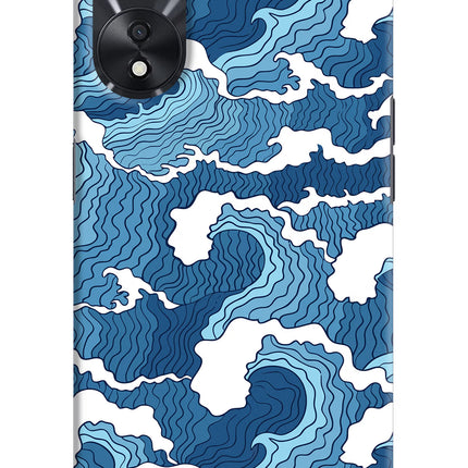 Blue Waves Oppo A78 5G Hard Case Back Cover by Casekaro