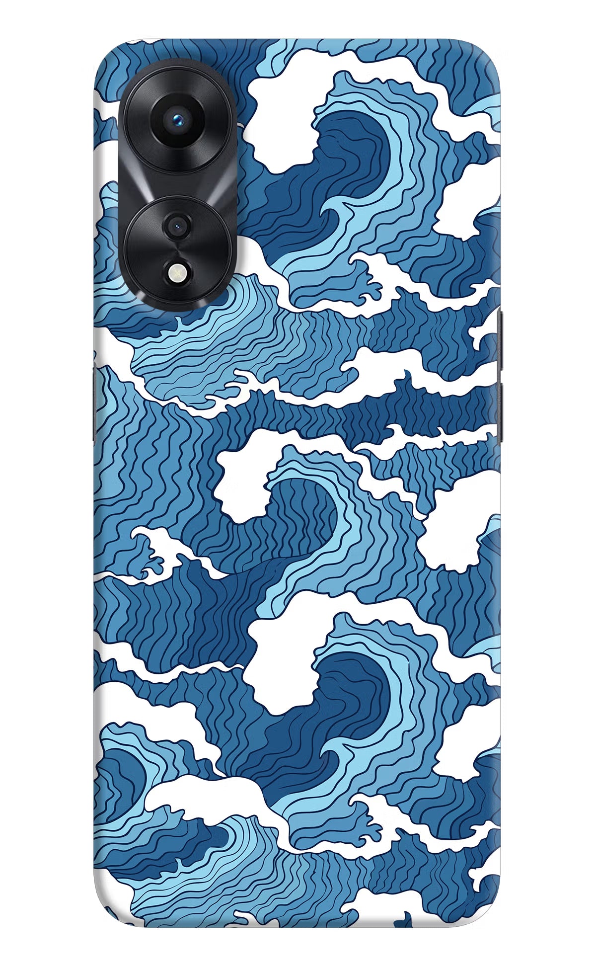 Blue Waves Oppo A78 5G Hard Case Back Cover by Casekaro