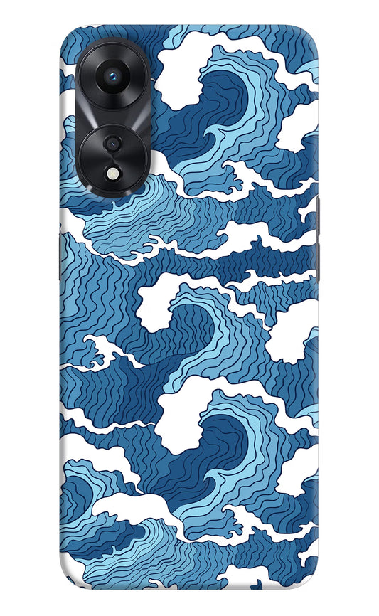 Blue Waves Oppo A78 5G Hard Case Back Cover by Casekaro