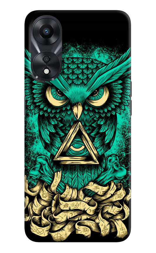 Green Owl Oppo A78 5G Hard Case Back Cover by Casekaro