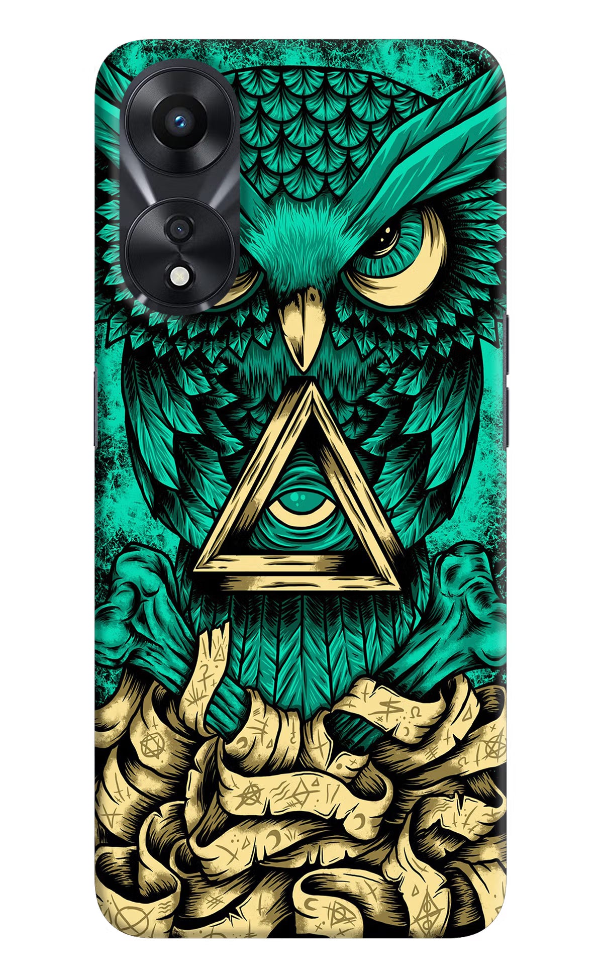 Green Owl Oppo A78 5G Hard Case Back Cover by Casekaro