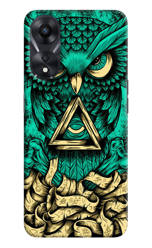Green Owl Oppo A78 5G Hard Case Back Cover by Casekaro