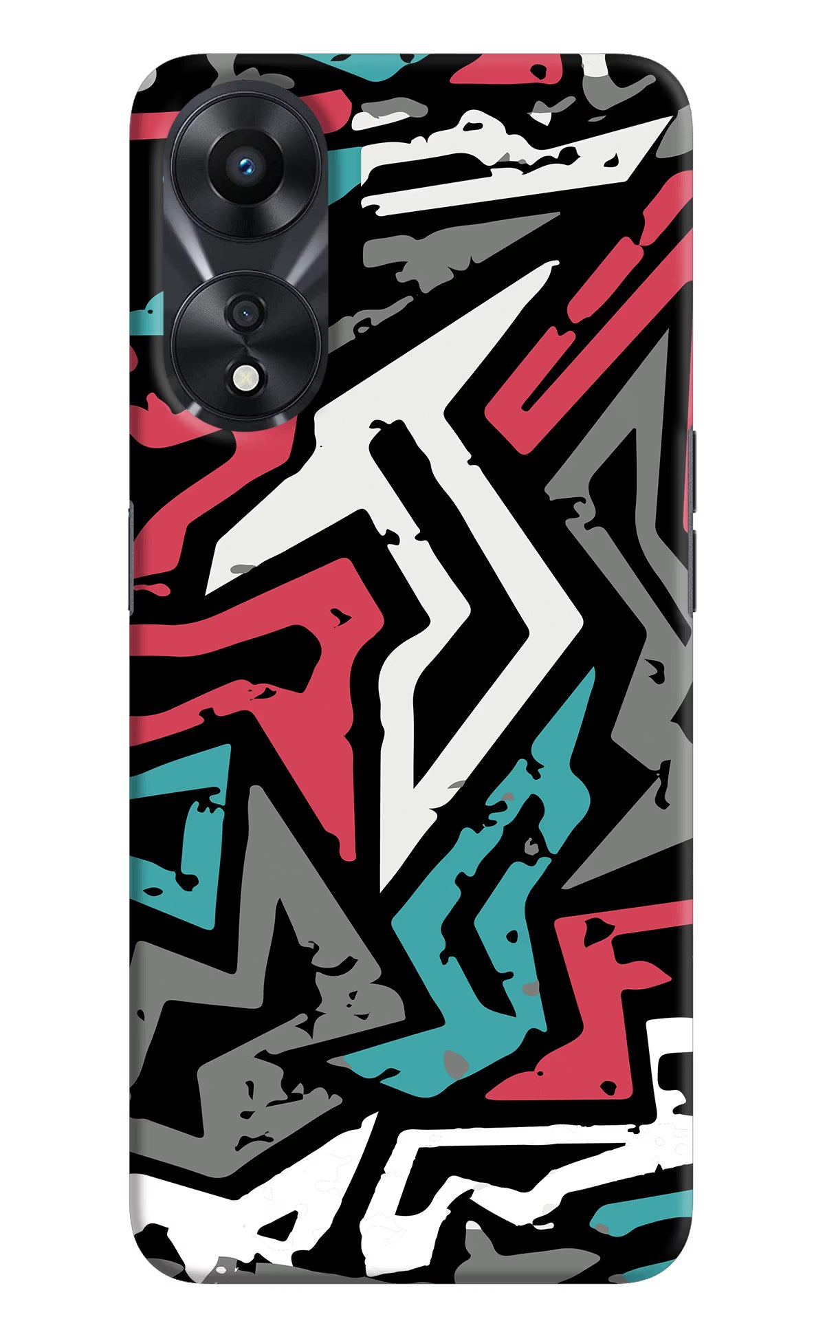 Geometric Graffiti Oppo A78 5G Hard Case Back Cover by Casekaro