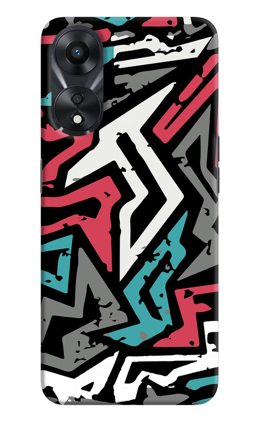 Geometric Graffiti Oppo A78 5G Hard Case Back Cover by Casekaro