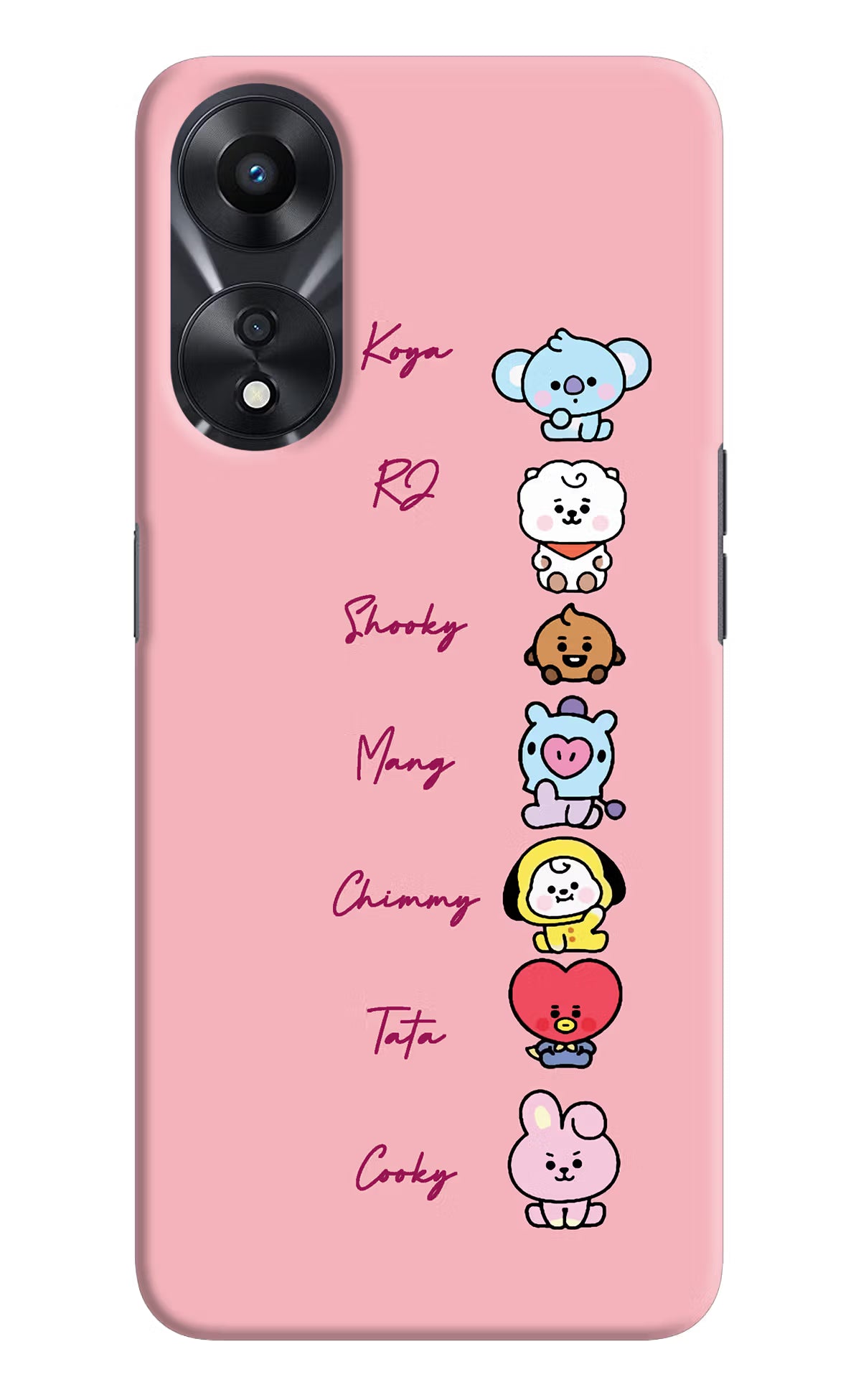 BTS names Oppo A78 5G Hard Case Back Cover by Casekaro