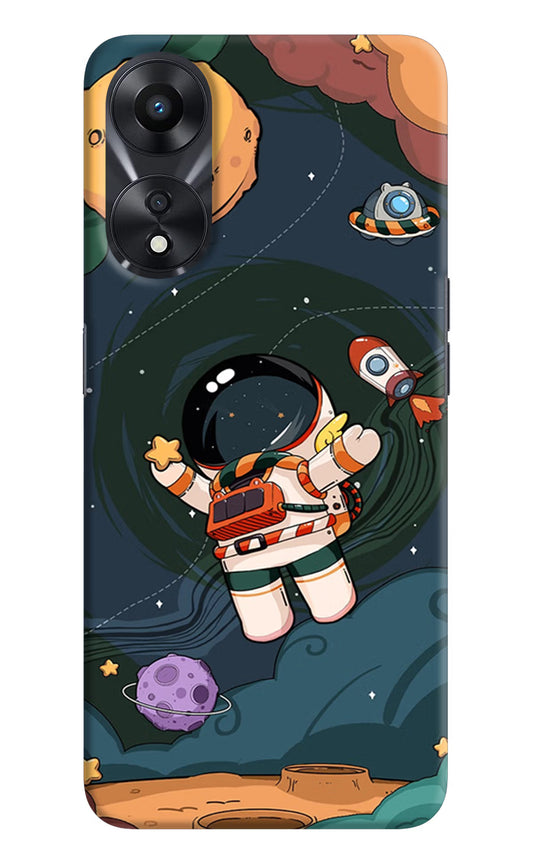 Cartoon Astronaut Oppo A78 5G Hard Case Back Cover by Casekaro