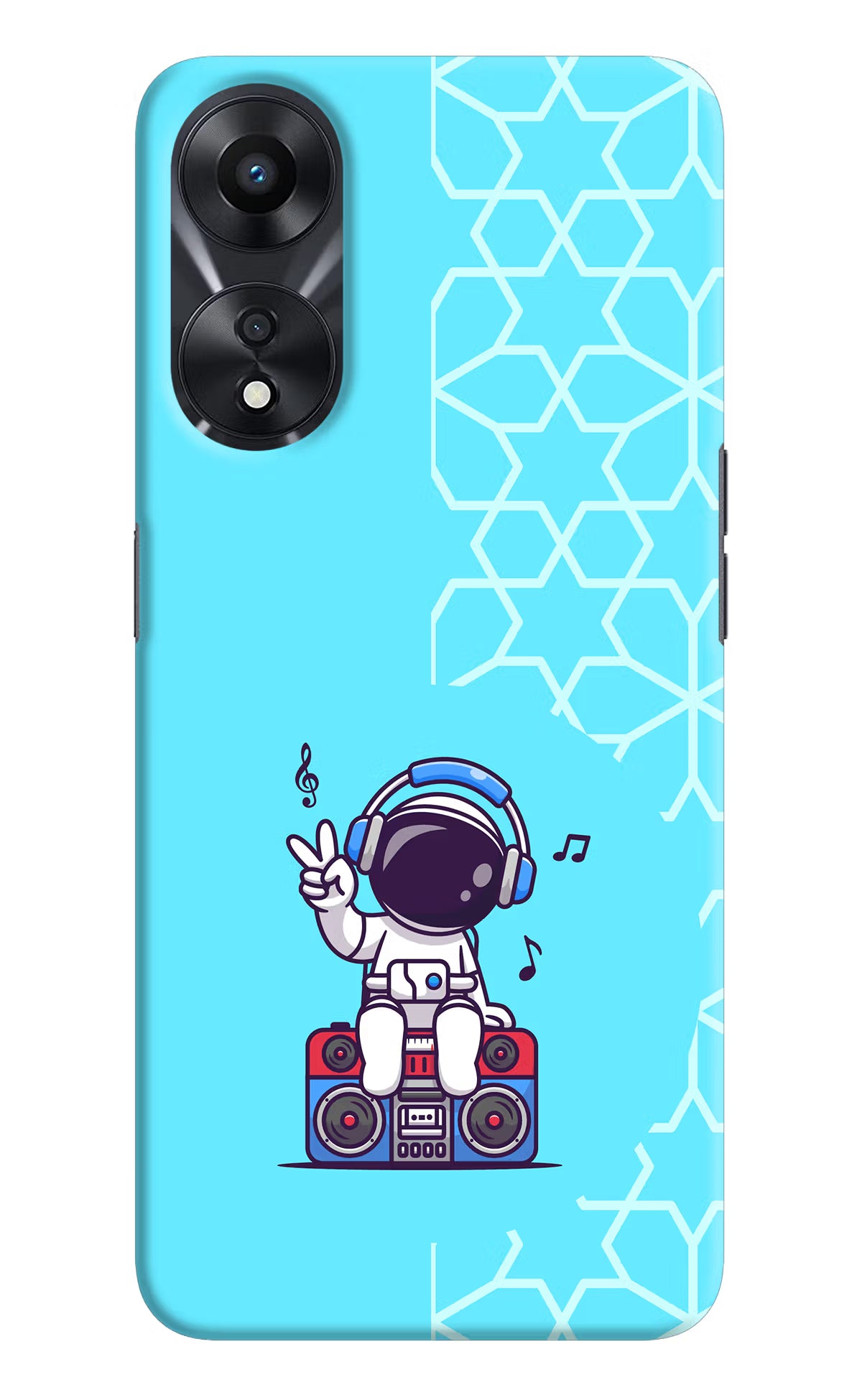 Cute Astronaut Chilling Oppo A78 5G Hard Case Back Cover by Casekaro