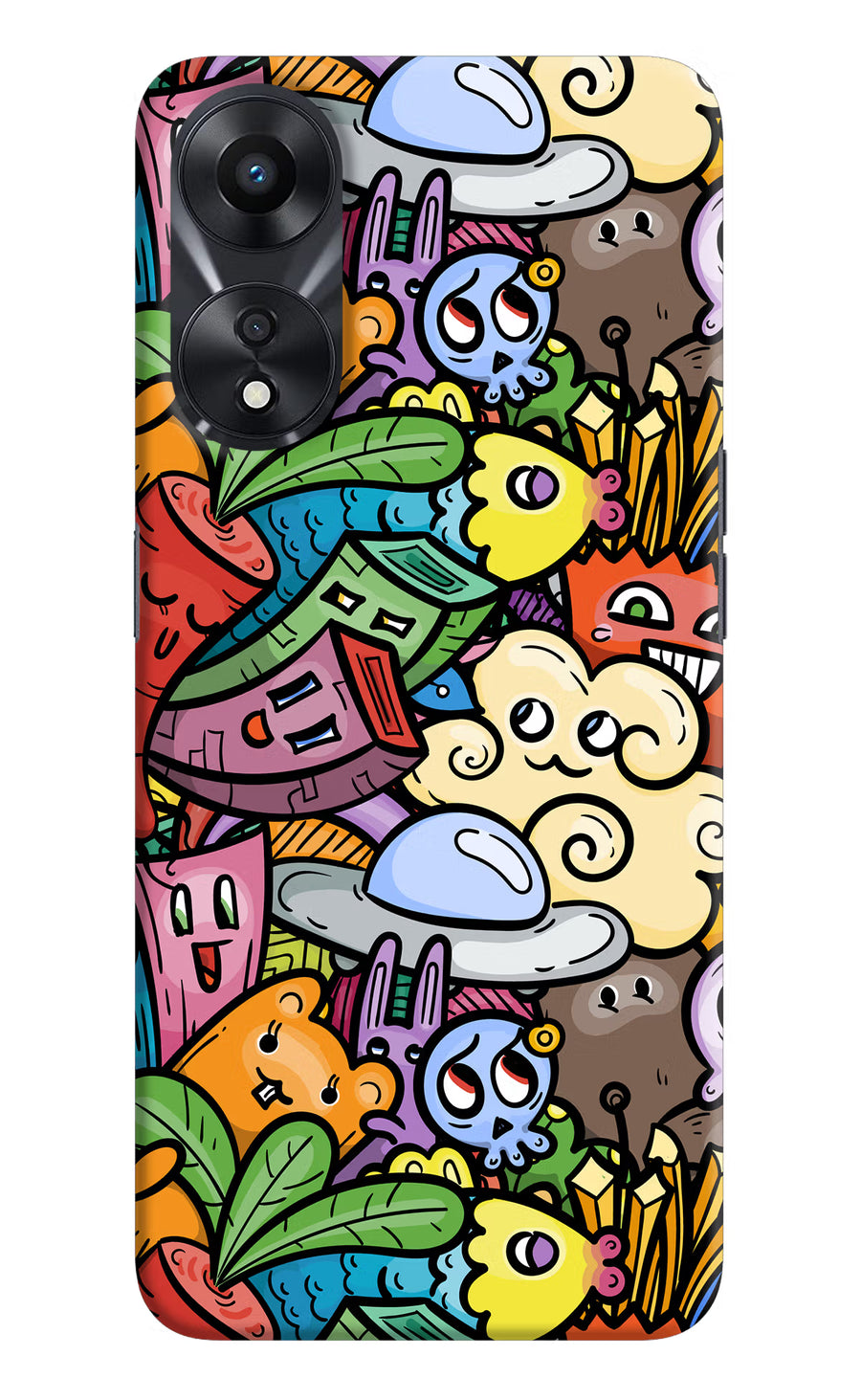 Veggie Doodle Oppo A78 5G Back Cover, Hard case