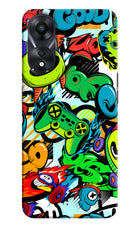 Game Doodle Oppo A78 5G Hard Case Back Cover by Casekaro