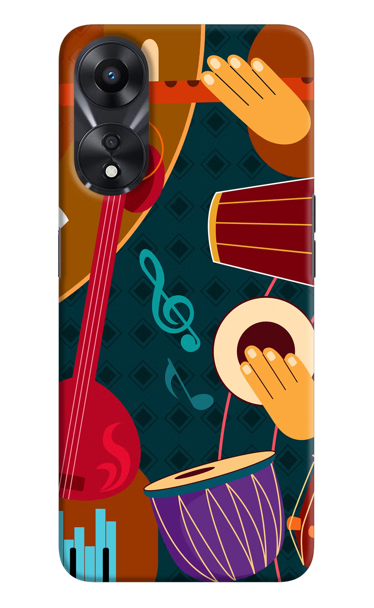 Music Instrument Oppo A78 5G Hard Case Back Cover by Casekaro