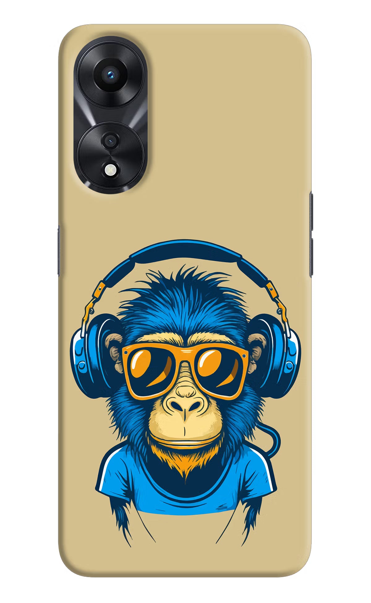 Monkey Headphone Oppo A78 5G Hard Case Back Cover by Casekaro