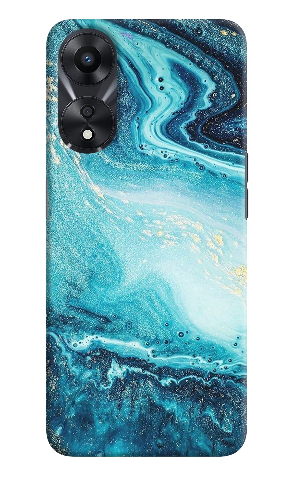 Blue Glitter Marble Oppo A78 5G Hard Case Back Cover by Casekaro