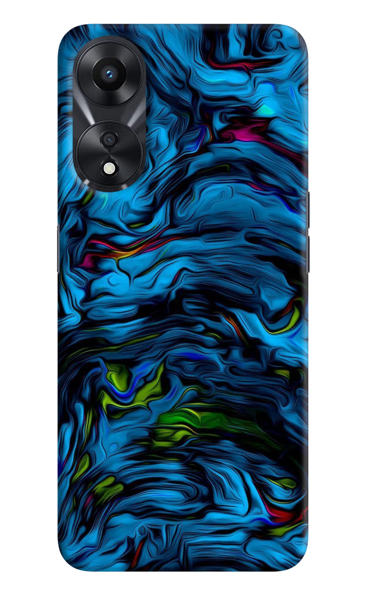 Dark Blue Abstract Oppo A78 5G Hard Case Back Cover by Casekaro