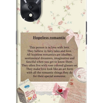 Hopeless Romantic Oppo A78 5G Hard Case Back Cover by Casekaro
