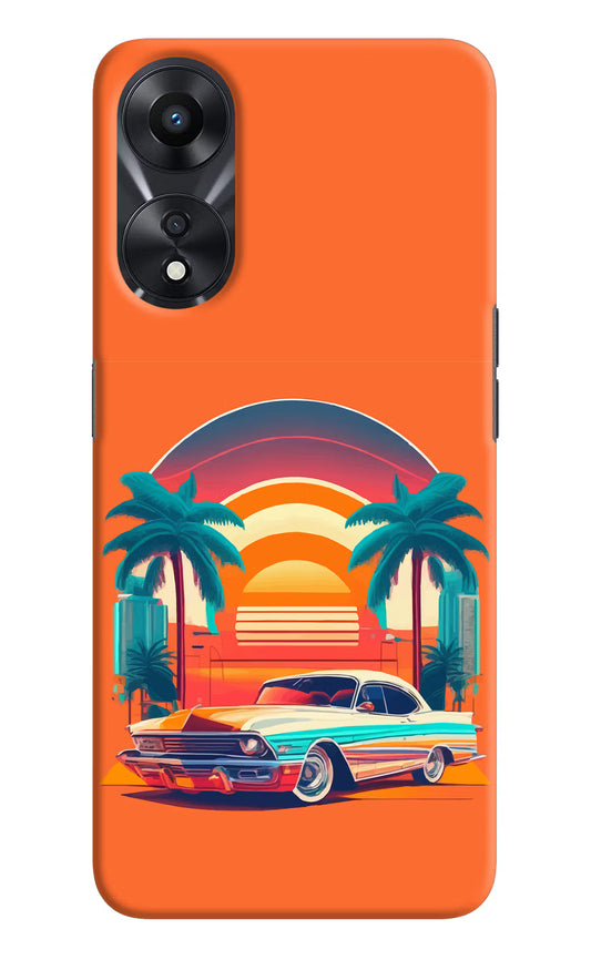 Palm Drive 80s Oppo A78 5G Hard Case Back Cover by Casekaro
