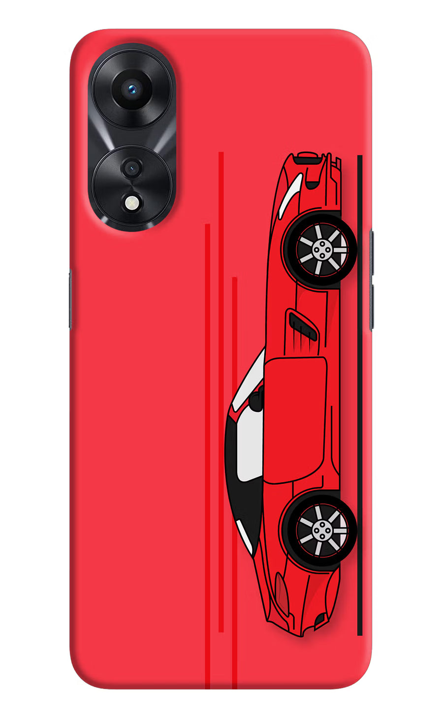 Red Velocity Oppo A78 5G Back Cover, Hard case
