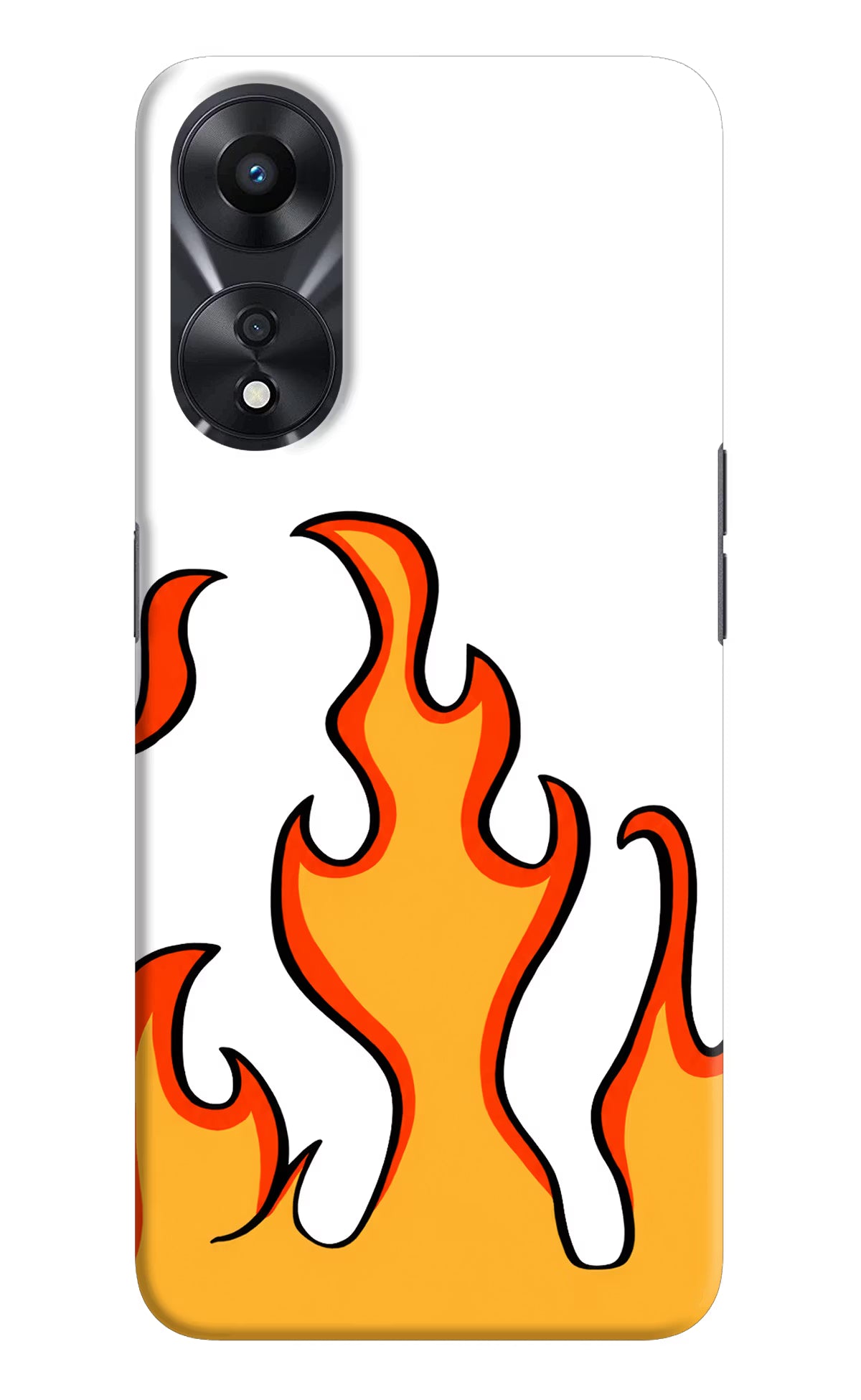 Fired Up – White Oppo A78 5G Hard Case Back Cover by Casekaro