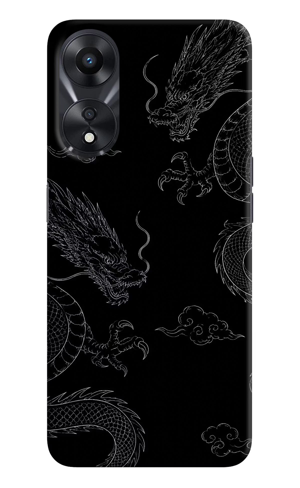 Twin Dragons Oppo A78 5G Hard Case Back Cover by Casekaro