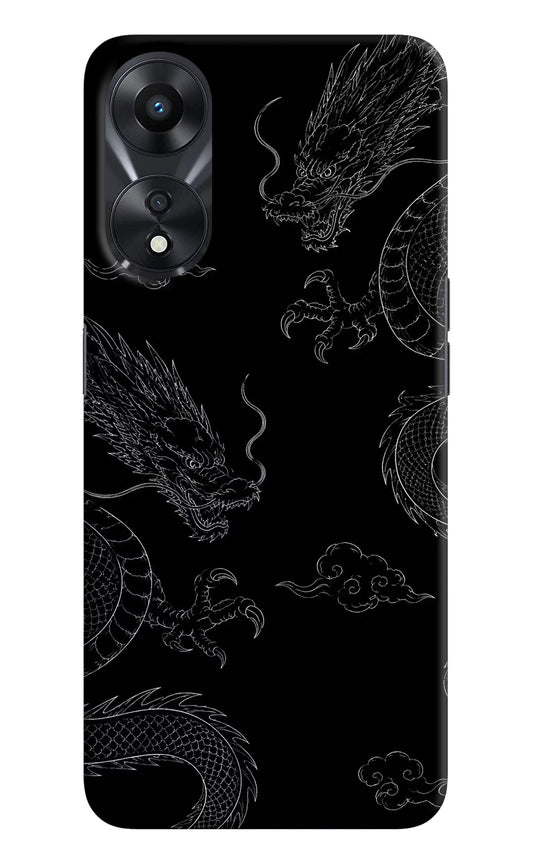 Twin Dragons Oppo A78 5G Hard Case Back Cover by Casekaro