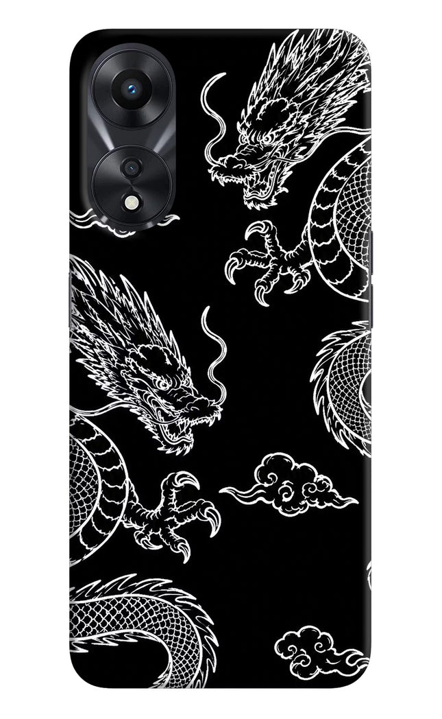 Twin Dragons Oppo A78 5G Hard Case Back Cover by Casekaro