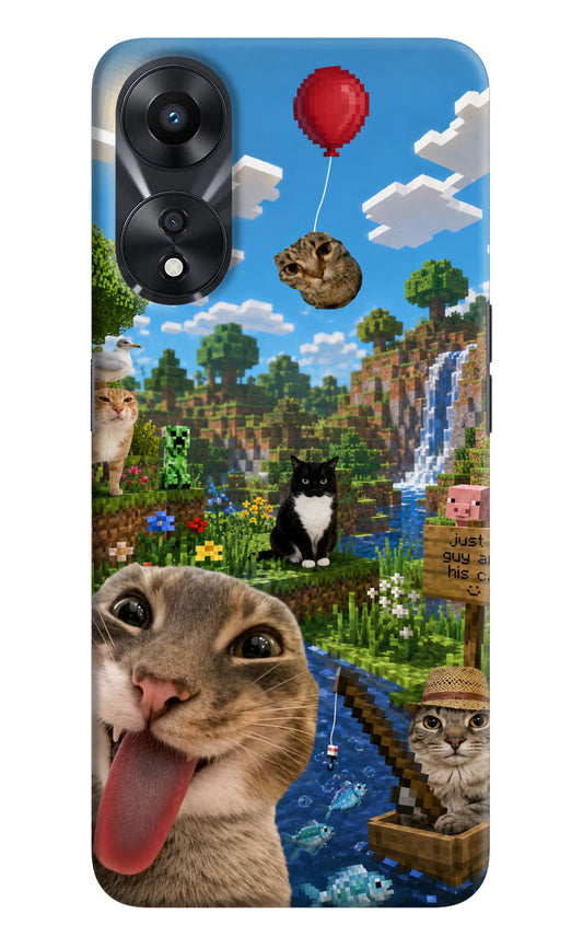 Minecraft Cat Chaos Oppo A78 5G Hard Case Back Cover by Casekaro
