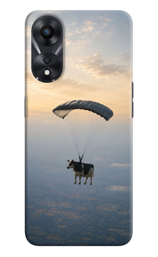 Skydiving Cow Oppo A78 5G Hard Case Back Cover by Casekaro