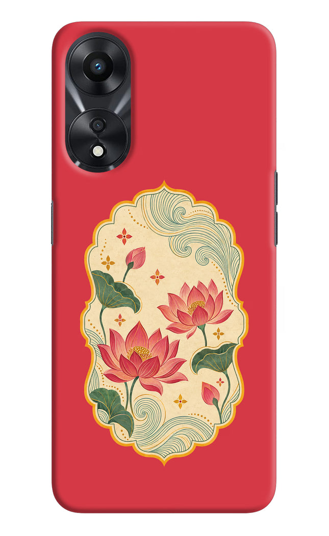 Pink Lotus Oppo A78 5G Hard Case Back Cover by Casekaro