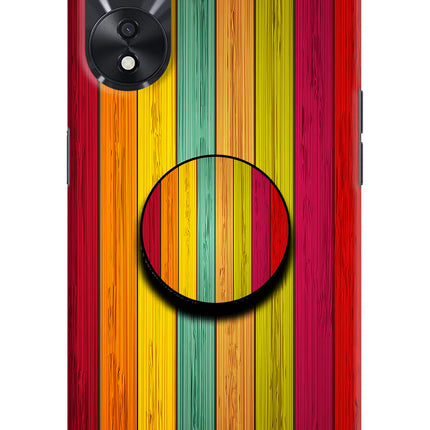 Multicolor Wooden Oppo A78 5G Pop Case by Casekaro