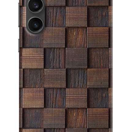 Wooden Cube Design Samsung S23 Hard Case Back Cover by Casekaro