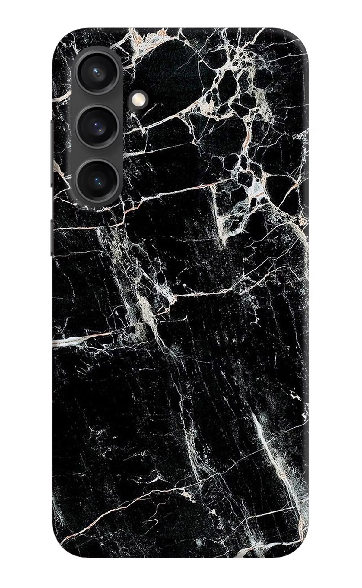 Black Marble Texture Samsung S23 Hard Case Back Cover by Casekaro