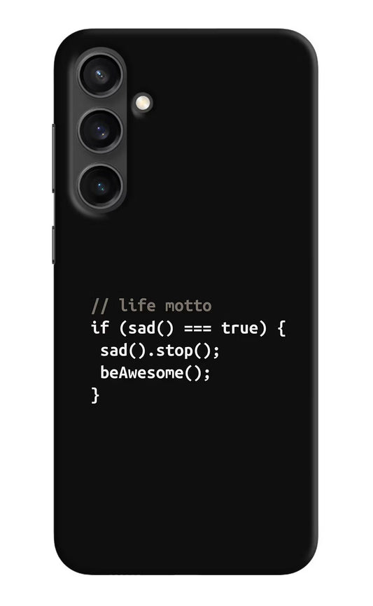 Life Motto Code Samsung S23 Hard Case Back Cover by Casekaro