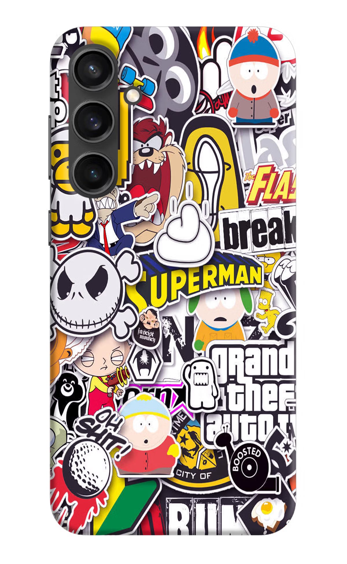 Sticker Bomb Samsung S23 Hard Case Back Cover by Casekaro