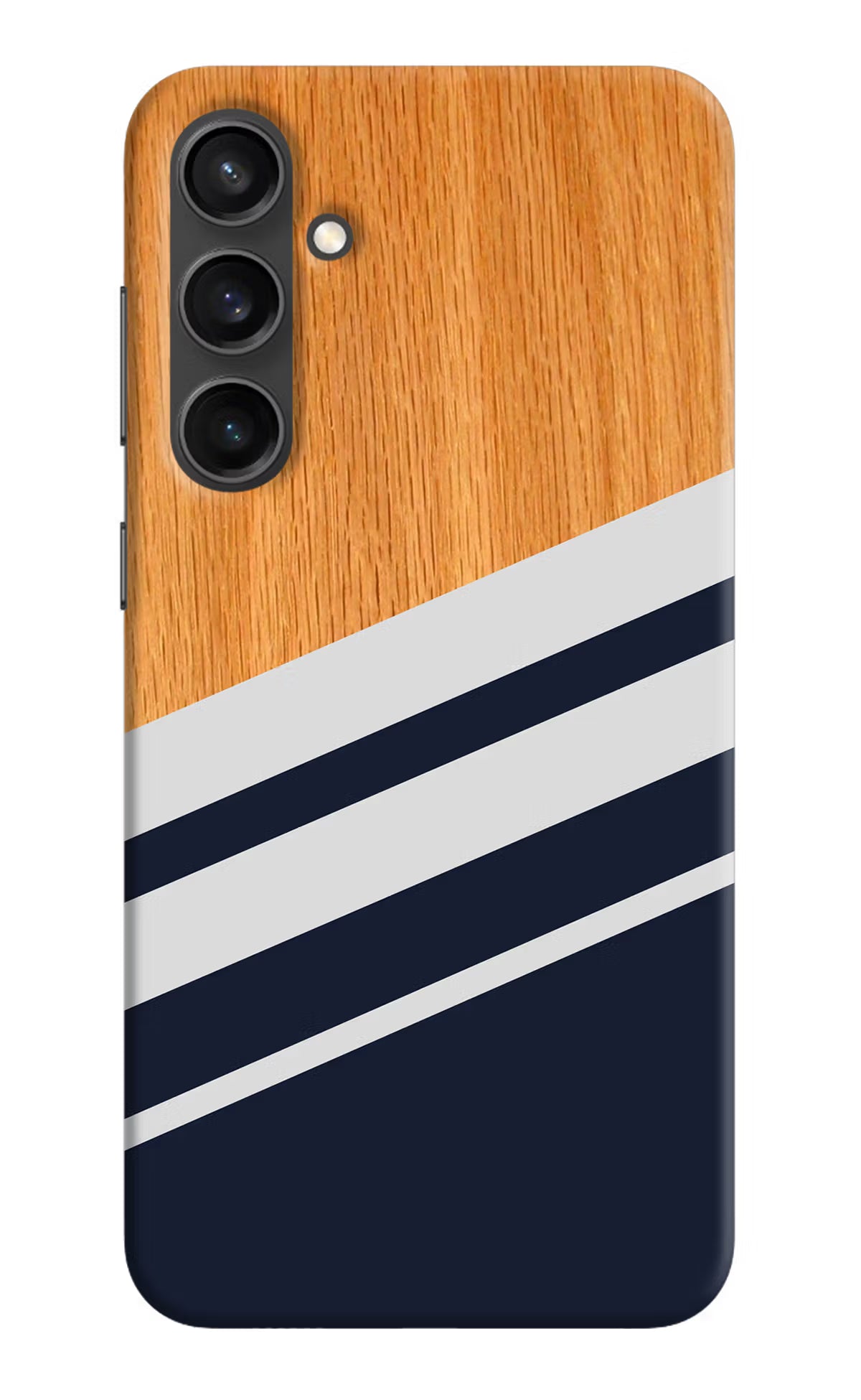 Blue and white wooden Samsung S23 Hard Case Back Cover by Casekaro
