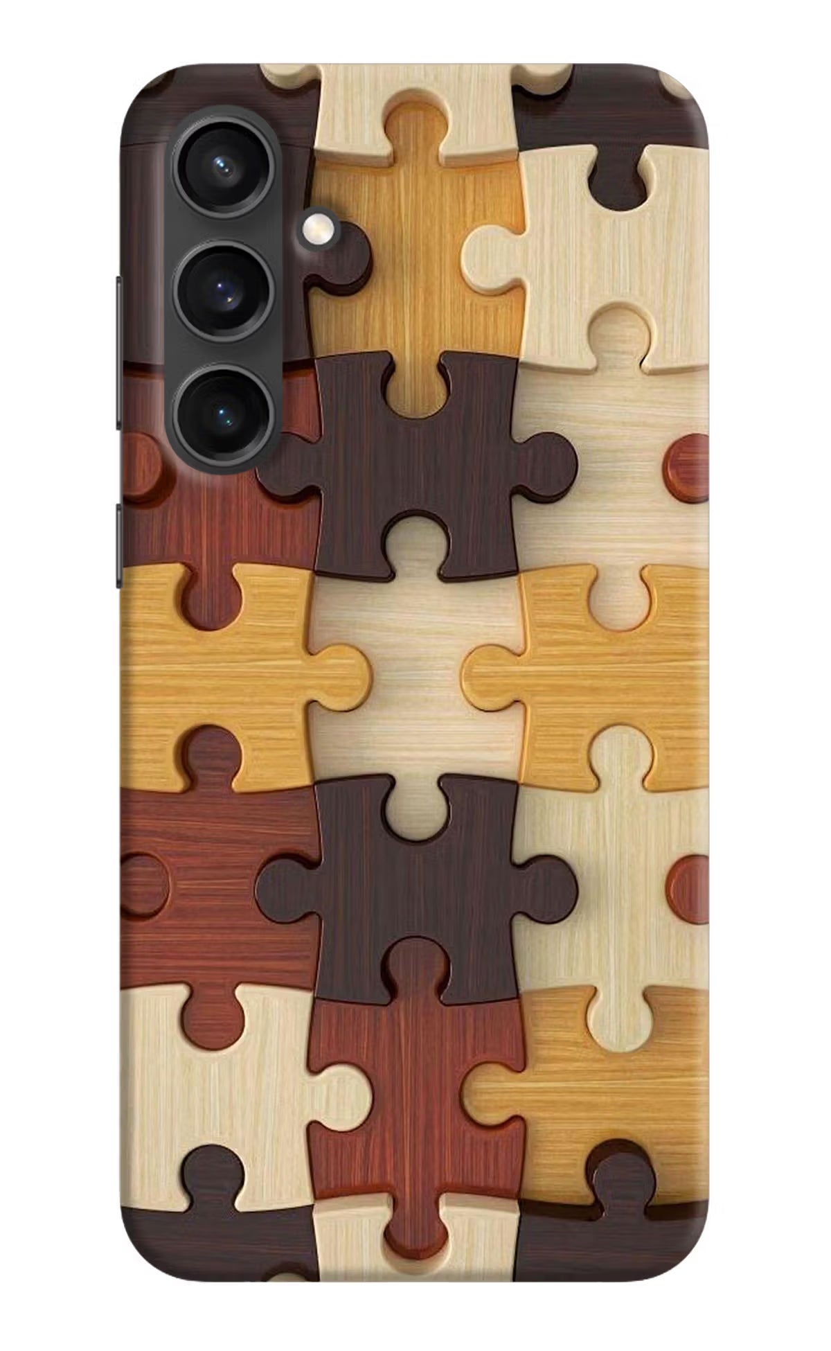 Wooden Puzzle Samsung S23 Hard Case Back Cover by Casekaro