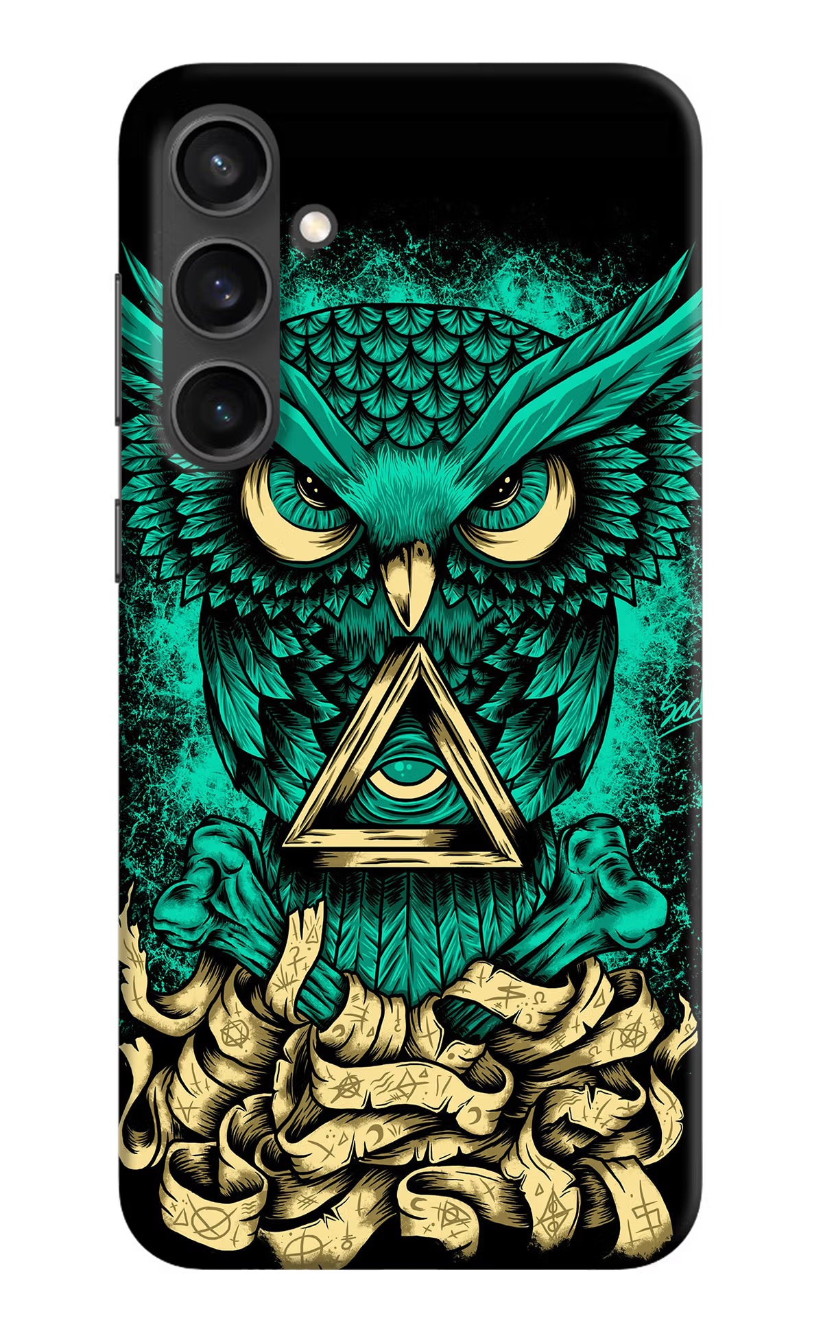 Green Owl Samsung S23 Hard Case Back Cover by Casekaro