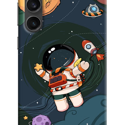 Cartoon Astronaut Samsung S23 Hard Case Back Cover by Casekaro