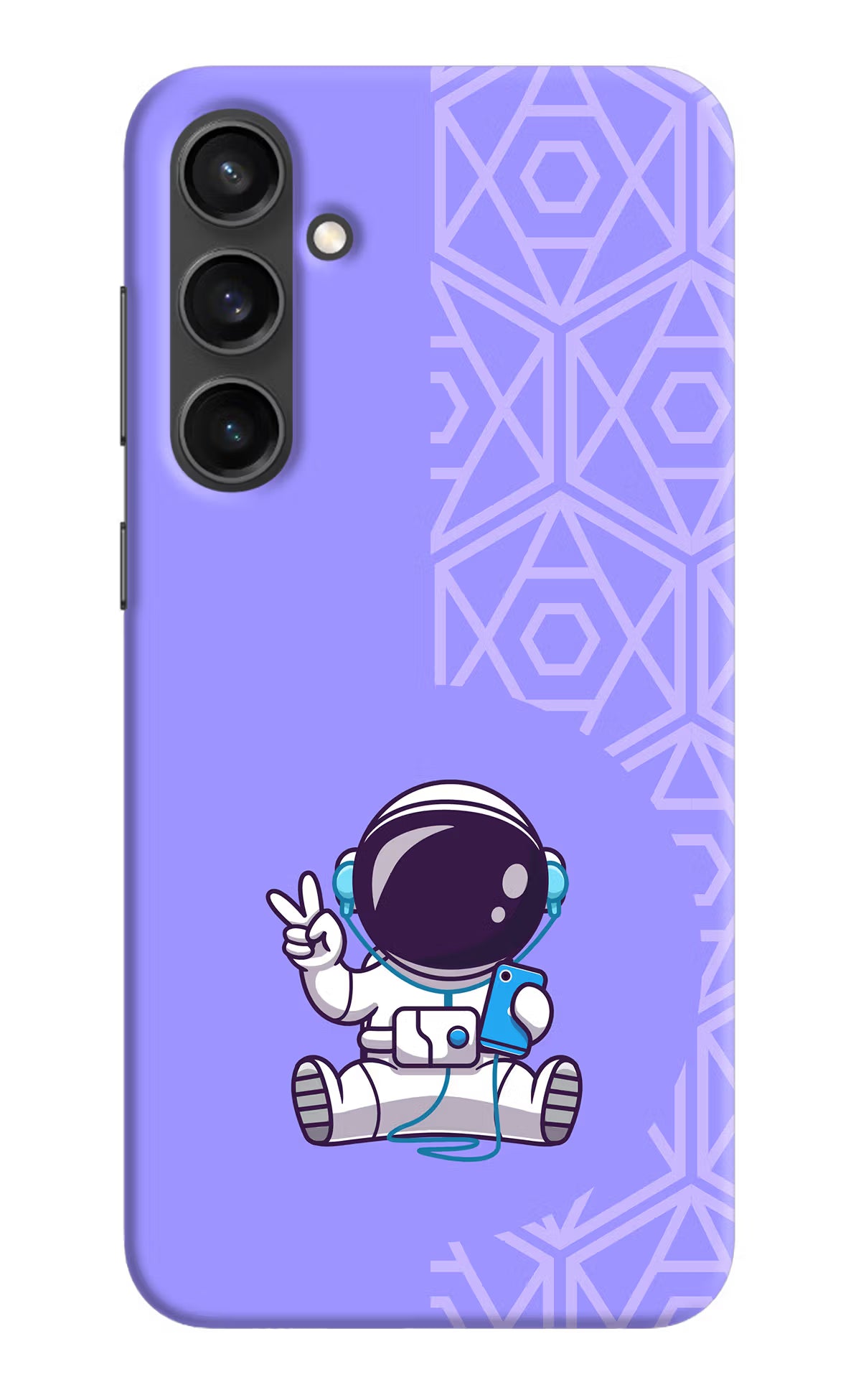Cute Astronaut Chilling Samsung S23 Hard Case Back Cover by Casekaro