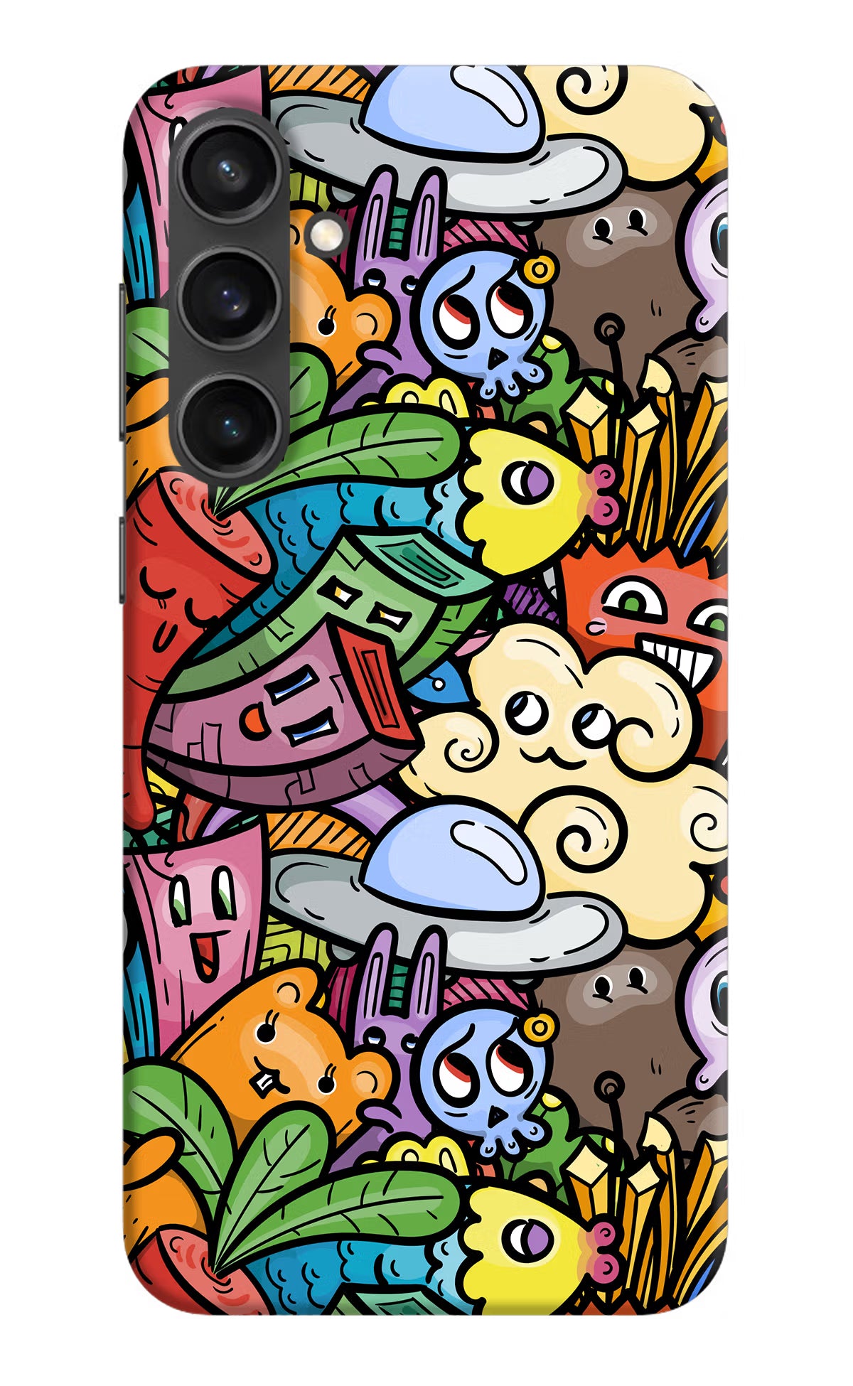 Veggie Doodle Samsung S23 Hard Case Back Cover by Casekaro